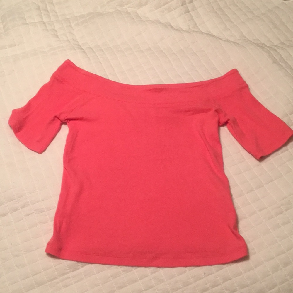 Pink Off the Shoulder Crop Top